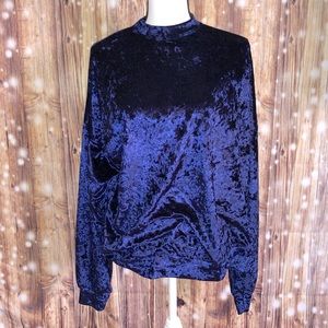 EMMA AND SAM blue velvet sweater